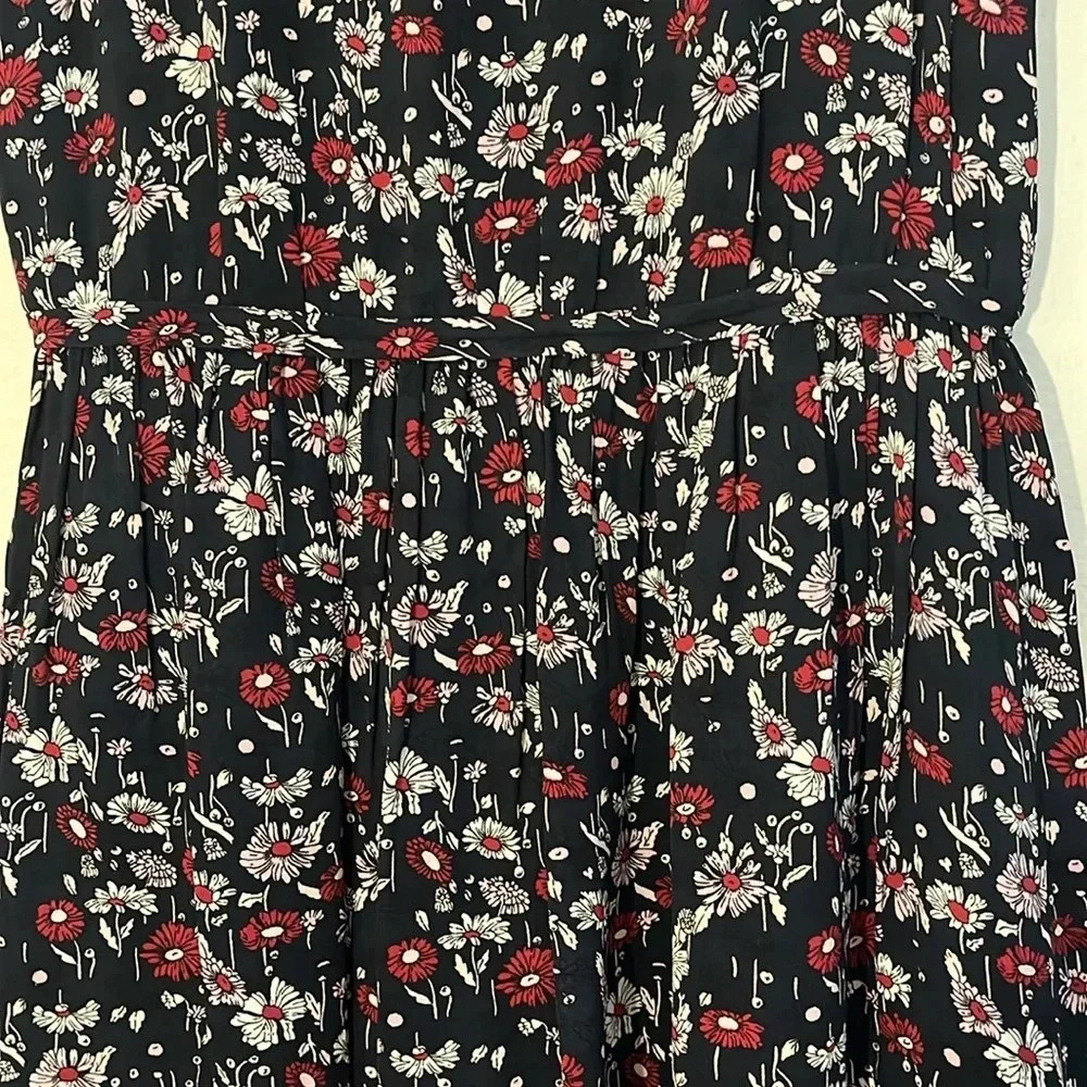 Brooks Brothers Red Fleece | Daisy floral sleeveless dress tie neck Women size 2 - Picture 4 of 10
